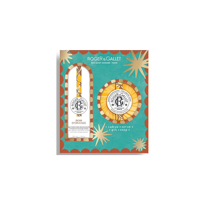 Roger & Gallet – Coffret Grand Bazar de Noël Bois d’Orange, Eau parfumée 30 ml & Savon 100 g