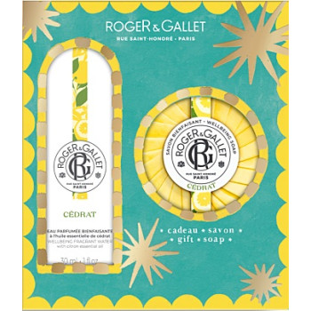 Roger & Gallet – Coffret Grand Bazar de Noël Cédrat, Eau parfumée 30 ml & Savon 100 g