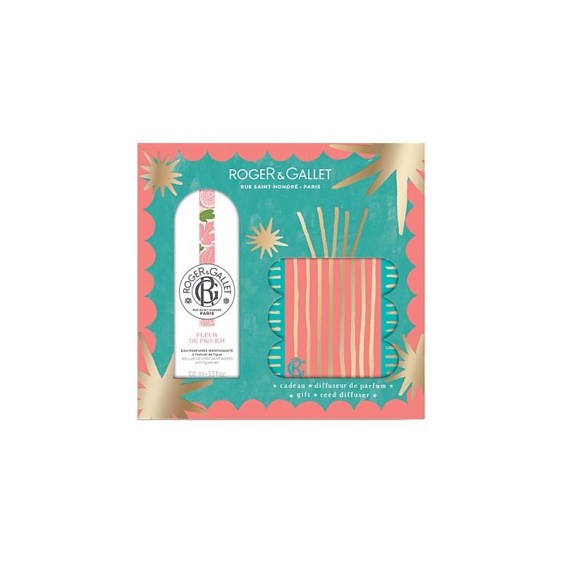 Roger & Gallet – Coffret Grand Bazar de Noël Fleur de Figuier, Eau parfumée 100 ml & Diffuseur d’ambiance