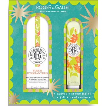 Roger & Gallet – Coffret Grand Bazar de Noël Fleur d’Osmanthus, Eau parfumée 30 ml & Crème mains 30 ml