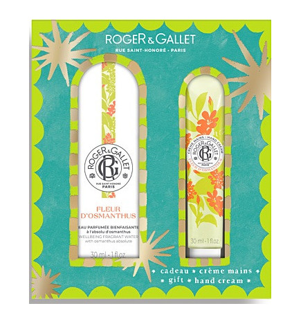 Roger & Gallet – Coffret Grand Bazar de Noël Fleur d’Osmanthus, Eau parfumée 30 ml & Crème mains 30 ml
