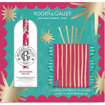 Roger & Gallet – Coffret Grand Bazar de Noël Gingembre Rouge, Eau parfumée 100 ml & Diffuseur d’ambiance