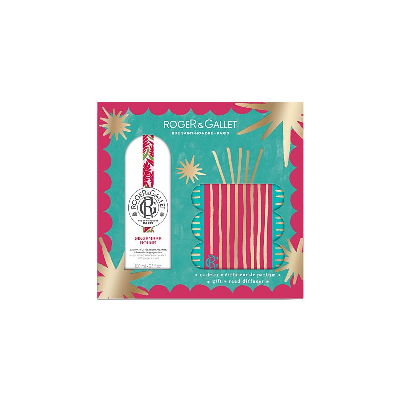 Roger & Gallet – Coffret Grand Bazar de Noël Gingembre Rouge, Eau parfumée 100 ml & Diffuseur d’ambiance Roger & Gallet – Coffret Grand Bazar de Noël Gingembre Rouge, Eau parfumée 100 ml & Diffuseur d’ambiance
