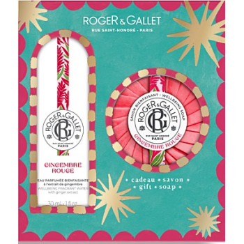 Roger & Gallet – Coffret Grand Bazar de Noël Gingembre Rouge, Eau parfumée 30 ml & Savon 100 g
