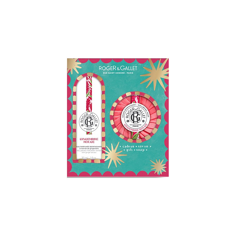 Roger & Gallet – Coffret Grand Bazar de Noël Gingembre Rouge, Eau parfumée 30 ml & Savon 100 g Roger & Gallet – Coffret Grand Bazar de Noël Gingembre Rouge, Eau parfumée 30 ml & Savon 100 g