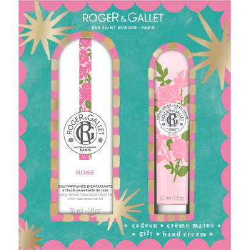 Roger & Gallet – Coffret Grand Bazar de Noël Rose, Eau parfumée 30 ml & Crème Mains 30 ml