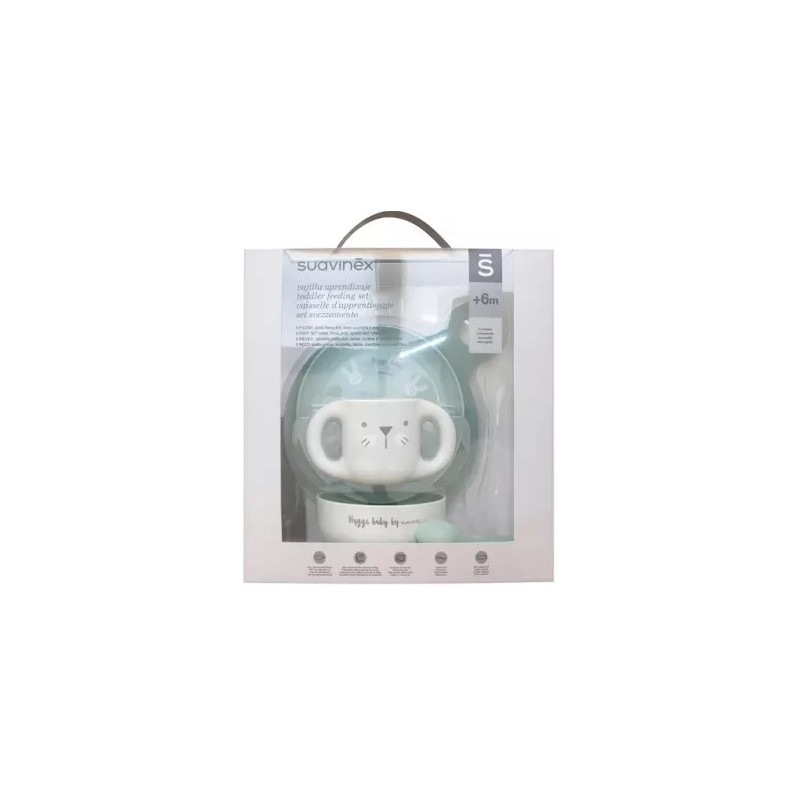Suavinex – Coffret Vaisselle d’Apprentissage, 5 pièces, vert pastel et beige Suavinex – Coffret Vaisselle d’Apprentissage, 5 pièces, vert pastel et beige