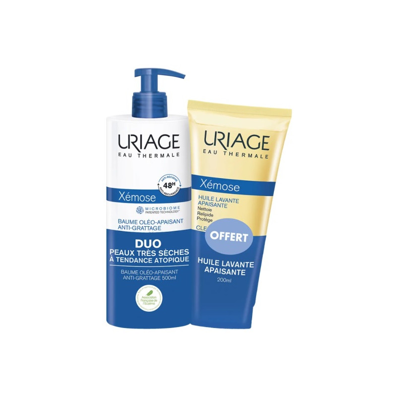 Uriage – Duo Xémose Baume Oléo-Apaisant Anti-Grattage + Huile Lavante Apaisante Offerte, 500 ml + 200 ml Uriage – Duo Xémose Baume Oléo-Apaisant Anti-Grattage + Huile Lavante Apaisante Offerte, 500 ml + 200 ml