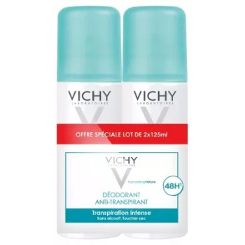 Vichy – Déodorant Anti-Transpirant Efficacité 48H Lot de 2, 125 ml