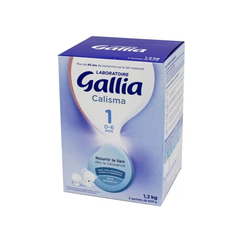 Gallia – Calisma 1 Lait en Poudre 1er Âge 0-6 mois, 1,2 kg (2 sachets de 600 g)