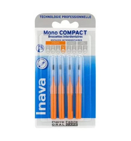 Inava – Mono Compact Brossettes Interdentaires ISO 3 (1,2 mm), 4 unités