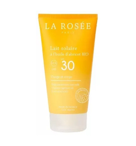La Rosée – Lait solaire SPF30 à l’huile d’abricot bio, 150 ml