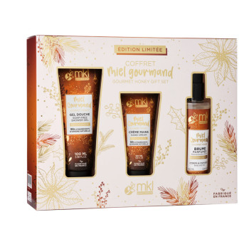 MKL Green Nature – Coffret Miel Gourmand, 3 soins (Gel douche 100 ml + Crème mains 50 ml + Brume parfumée 100 ml)