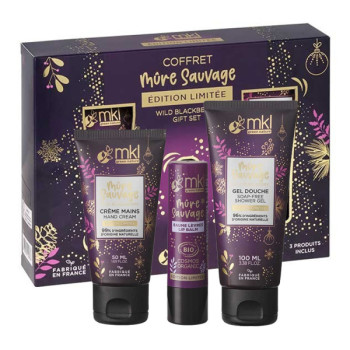MKL Green Nature – Coffret Mûre Sauvage Édition Limitée, 3 soins (Gel douche 100 ml + Crème mains 50 ml + Baume lèvres 4 g)