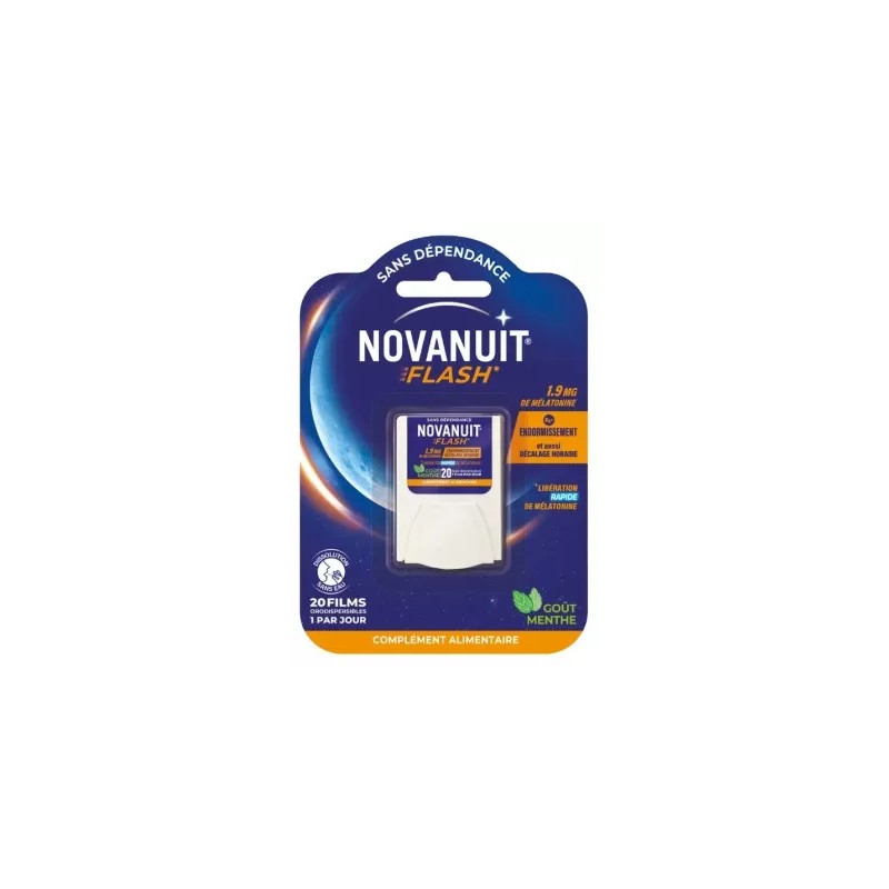 Novanuit – Flash 20 films orodispersibles goût menthe Novanuit – Flash 20 films orodispersibles goût menthe
