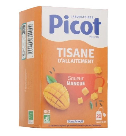 Picot – Tisane Allaitement Saveur Mangue Bio, 20 sachets