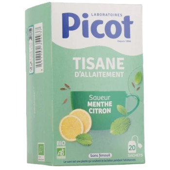 Picot – Tisane Allaitement Saveur Citron Bio, 20 sachets