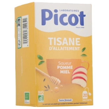 Picot – Tisane Allaitement Saveur Pomme Miel Bio, 20 sachets