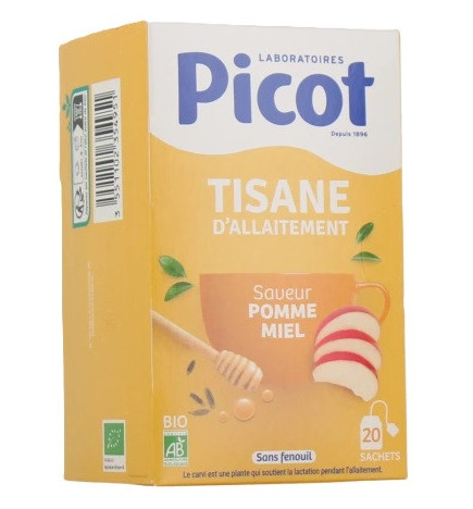Picot – Tisane Allaitement Saveur Pomme Miel Bio, 20 sachets