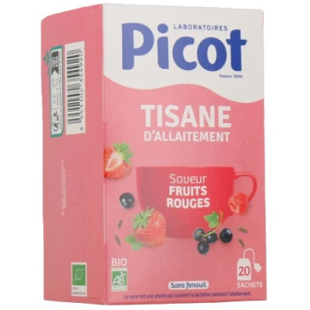 Picot – Tisane Allaitement Saveur Fruits Rouges Bio, 20 sachets
