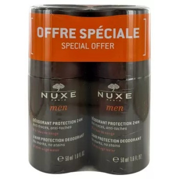 Nuxe – Men Déodorant Protection 24H Lot de 2 Roll-On, 2 x 50 ml