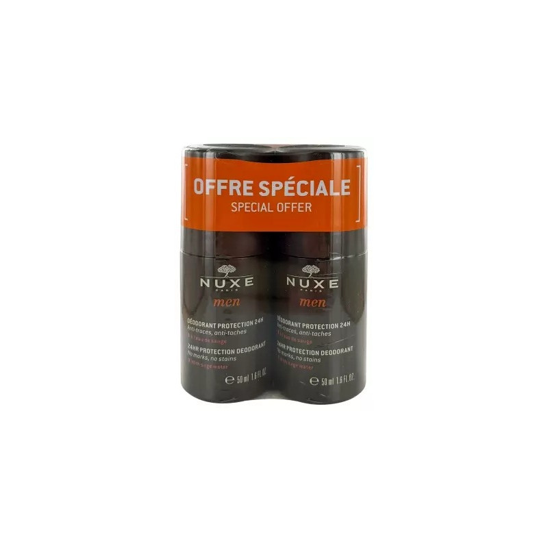 Nuxe – Men Déodorant Protection 24H Lot de 2 Roll-On, 2 x 50 ml Nuxe – Men Déodorant Protection 24H Lot de 2 Roll-On, 2 x 50 ml