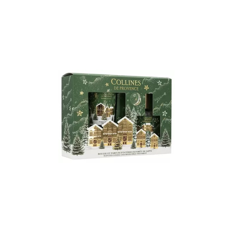 Collines de Provence – Coffret Bougie de Noël & Parfum d’Intérieur Forêt de Sapin