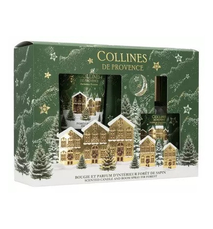 Collines de Provence – Coffret Bougie de Noël & Parfum d’Intérieur Forêt de Sapin