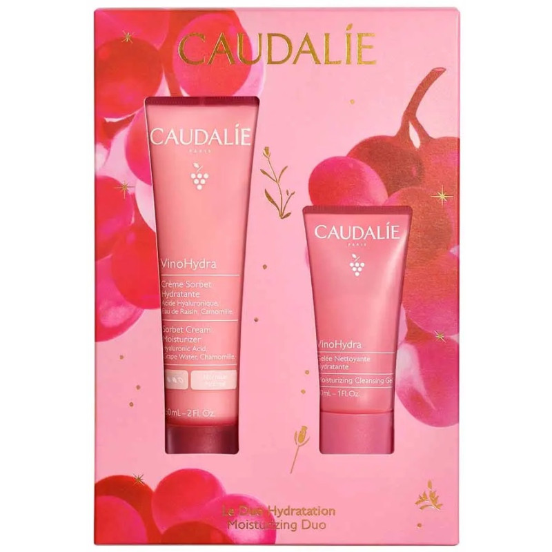 Caudalie – VinoHydra Duo Hydratation et Confort : Crème Sorbet 60 ml + Gélée Nettoyante 30 ml
