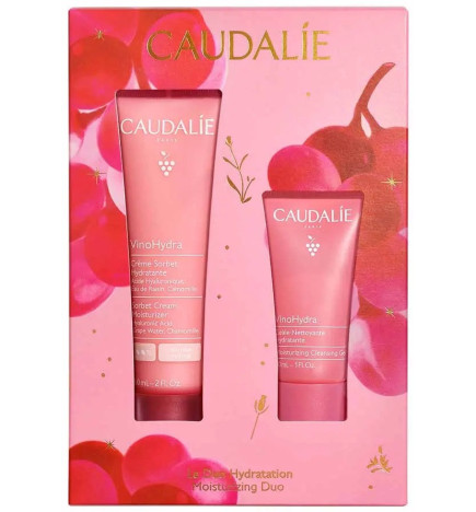 Caudalie – VinoHydra Duo Hydratation et Confort : Crème Sorbet 60 ml + Gélée Nettoyante 30 ml