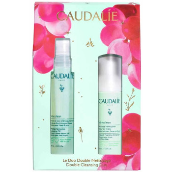 Caudalie – Duo Double Nettoyage : Huile Démaquillante 75 ml + Mousse Nettoyante 50 ml