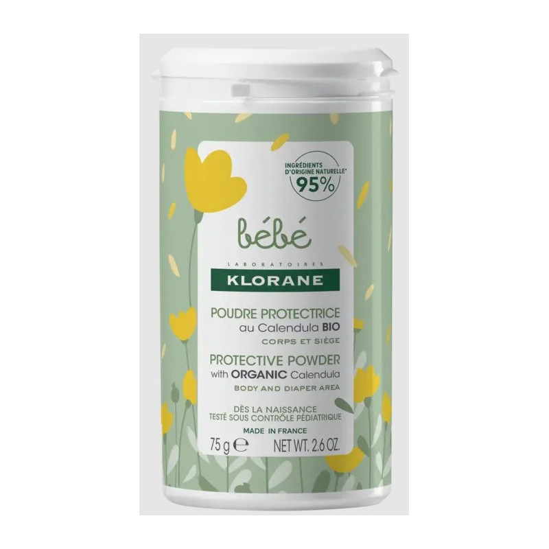 Klorane Bébé – Poudre Protectrice au Calendula Bio, 75 g
