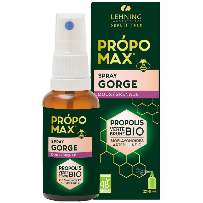 Lehning – Propomax Spray Gorge Doux Grenade Bio, 30 ml
