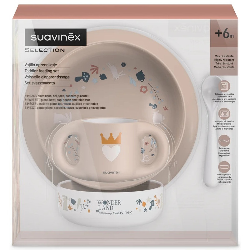 Suavinex – Coffret Repas Go Natural Wonderland Rose, 6 mois+