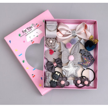 Nildor – Coffret 18 pièces Accessoires Cheveux Gris pour Enfant