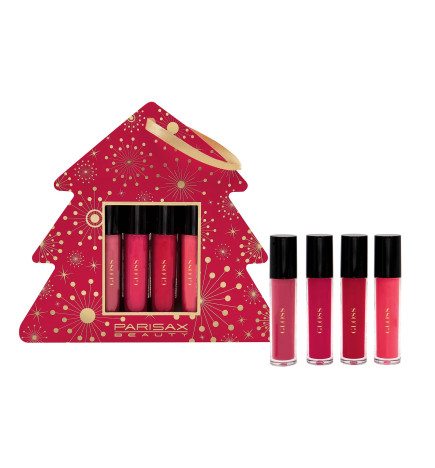 Parisax – Coffret 4 Gloss Liquides Format Sapin Beauté