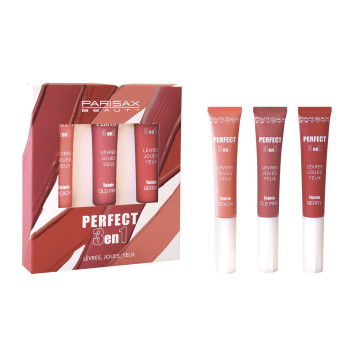 Parisax Beauty – Coffret Perfect 3 en 1 Lèvres, Joues & Yeux