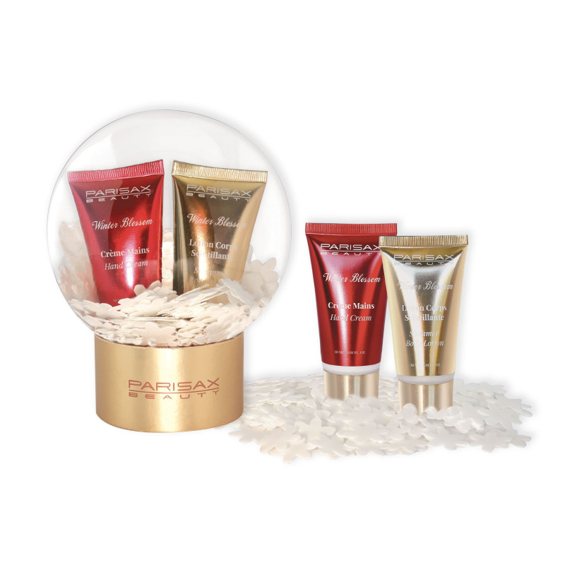 Parisax – Coffret Boule Hiver, Crème Mains & Lotion Corps Scintillante