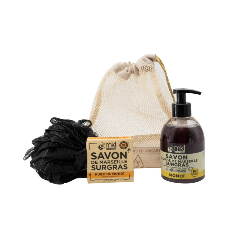 MKL Green Nature – Pochon Decaroli Savons de Marseille Monoï, 3 produits