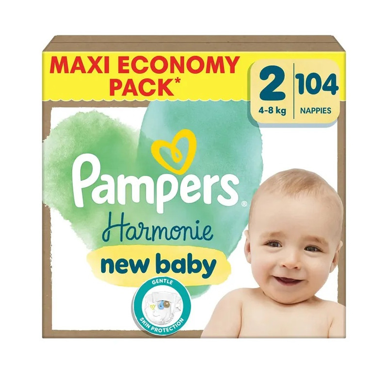 Pampers – Harmonie Couches Taille 2, 104 unités (4 à 8 kg)