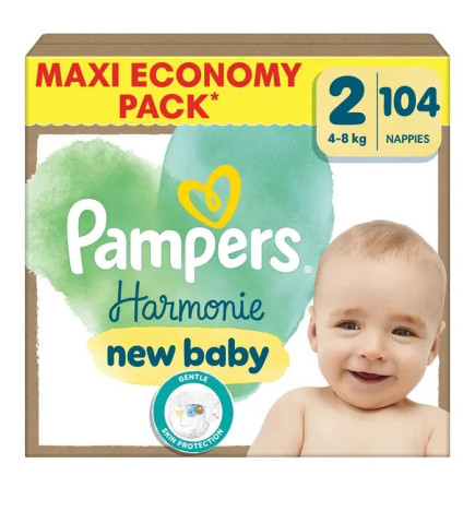 Pampers – Harmonie Couches Taille 2, 104 unités (4 à 8 kg)