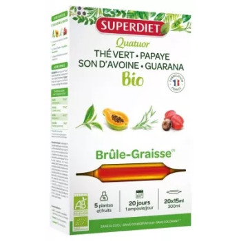 Superdiet – Quatuor Brûle-Graisse Bio, 20 Ampoules