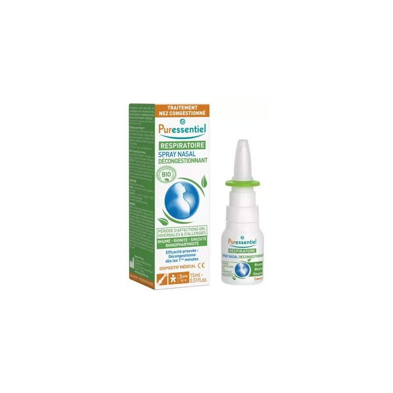 Puressentiel – Respiratoire Spray Nasal Décongestionnant, 15 ml