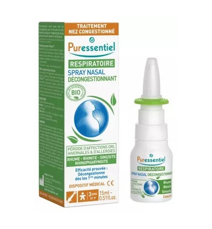 Puressentiel – Respiratoire Spray Nasal Décongestionnant, 15 ml
