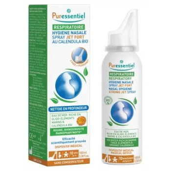 Puressentiel – Hygiène Nasale Spray Jet Fort au Calendula Bio, 100 ml