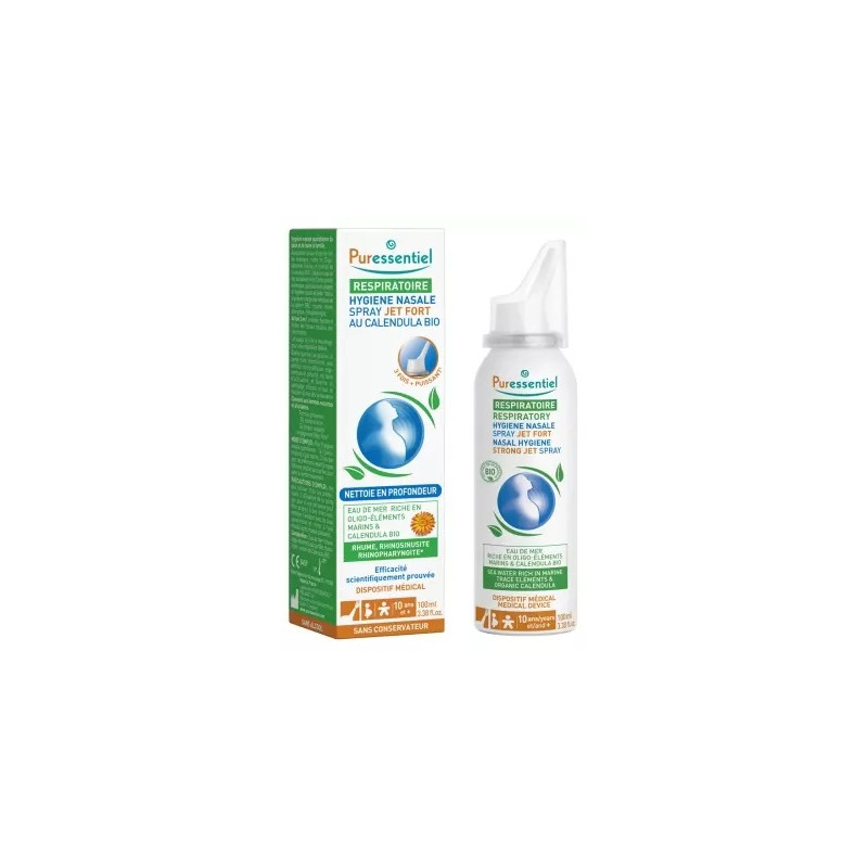 Puressentiel – Hygiène Nasale Spray Jet Fort au Calendula Bio, 100 ml