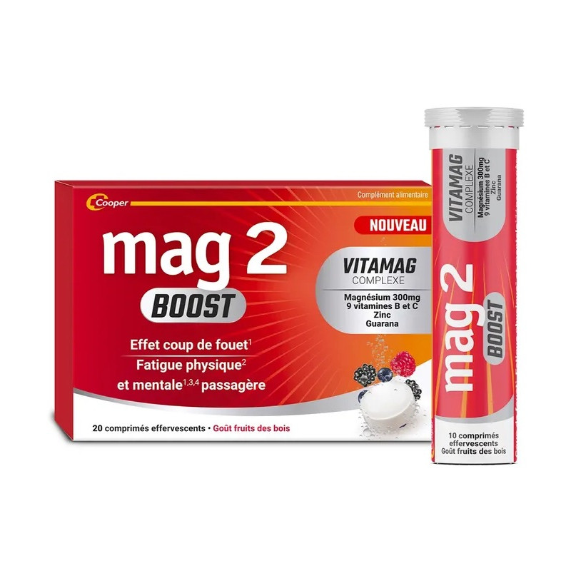 Mag 2 – Boost Comprimés Effervescents, Goût Fruits des Bois