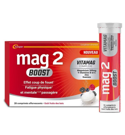 Mag 2 – Boost Comprimés Effervescents, Goût Fruits des Bois