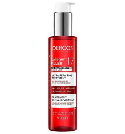 Vichy Dercos – Pré-Shampooing Ultra-Réparateur Collagen 17 Filler, 150 ml