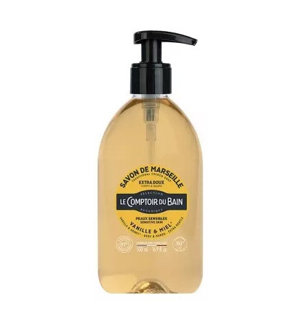 Le Comptoir du Bain – Savon de Marseille Vanille-Miel, 500 ml
